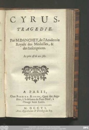 Cyrus : Tragedie