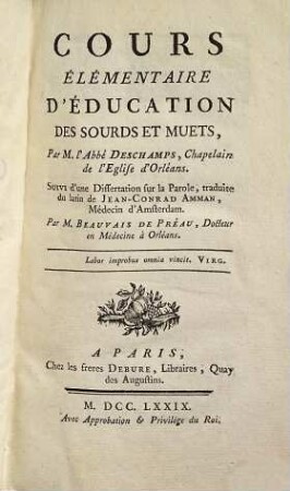 Cours Elémentaire D'Education Des Sourds Et Muets