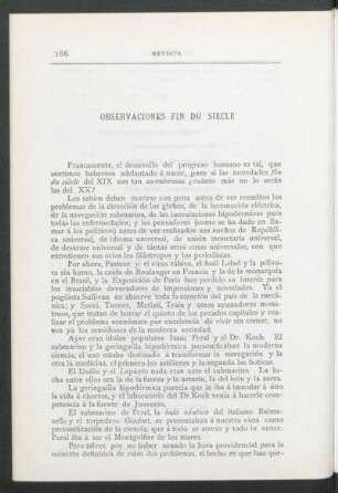 Observaciones fin du siecle