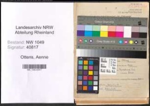 Entnazifizierung Aenne Ottens , geb. 25.09.1903 (Lehrerin)