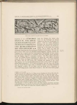 Kapitel II. Fürsorge Sixtus IV. für kirchlichen Schmuck, Gottesdienstordnung und Reorganisation des Sängerchors