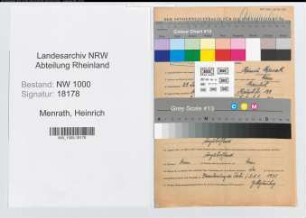 Entnazifizierung Heinrich Menrath, geb. 29.01.1899 (Laborant)
