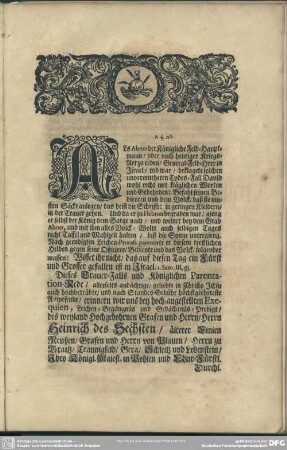 Gedächtnispredigt : [Eingang]. Textus. [Abhandlung]