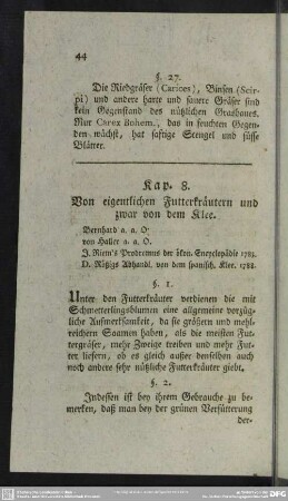 Kap. 8. Von eigentlichen Futterkräutern und zwar von dem Klee