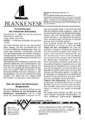 Über die Arbeit des Blankeneser Bürgervereins
