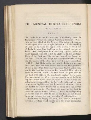 The musical heritage of India