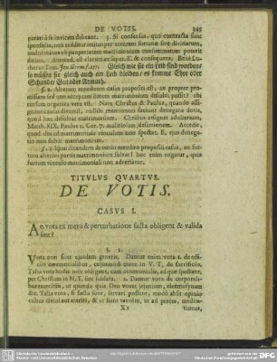 Titulus Quartus. De Votis