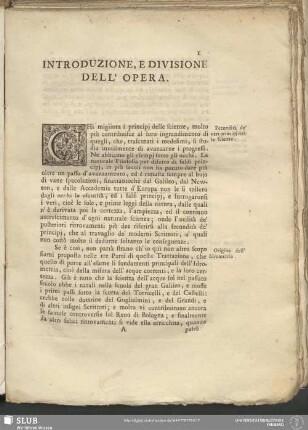 Introduzione, E Divisione Dell' Opera