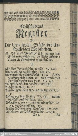 Vollständiges Register