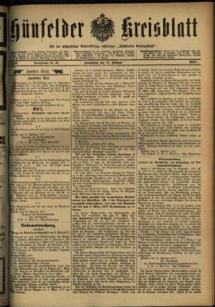 Zweite Ausgabe vom Samstag, den 24. Februar 1917.