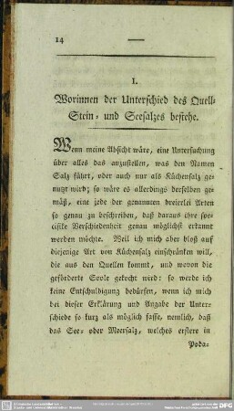 I, Worinnen der Unterschied des Quell- Stein- und Seesalzes bestehe
