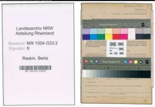 Entnazifizierung Berta Raskin , geb. 11.09.1901 (Kindergartenschwester)