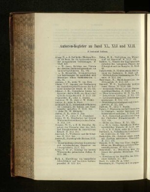 Autoren-Register zu Band XL, XLI und XLII.