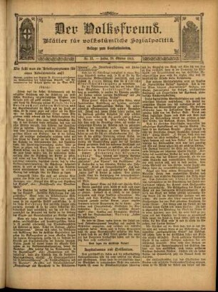 Ausgabe vom Sonntag, den 29. Oktober 1911.