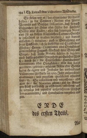 [Extract des Visitations-Abschieds.]