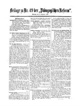 Litteratur : Beilage zu Nr. 49 der "Pädagogischen Reform"