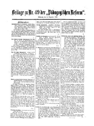 Litteratur : Beilage zu Nr. 49 der "Pädagogischen Reform"