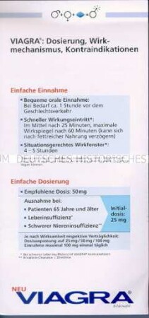 Werbe- und Informationsschrift zur Anwendung des Potenzmittels "Viagra"