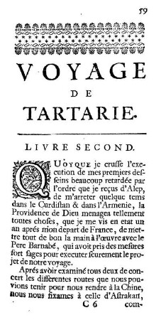 Voyage de Tartarie. Livre second