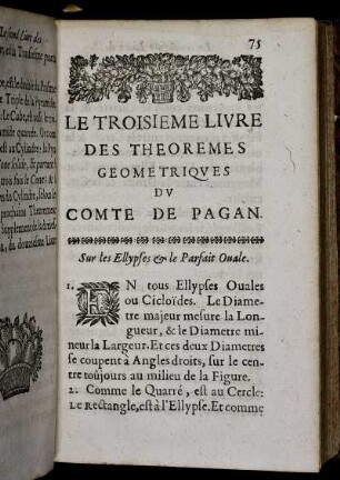Livre III. Sur les Ellypses et le Parfait Ovale.