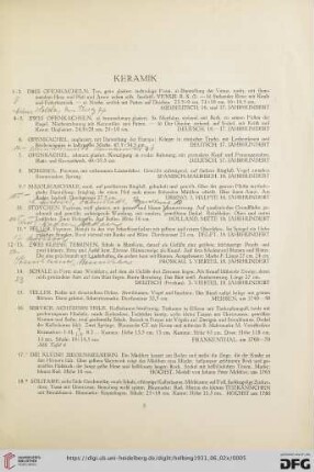 Keramik (Nr. 1-27)