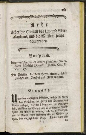 Rede Ueber die Quellen des Un- und Aberglaubens, und die Mittlen, solche abzugraben.