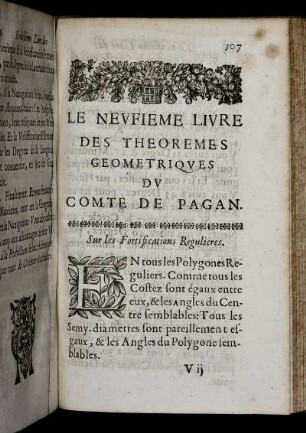 Livre IX. Sur les Fortification Régulières.