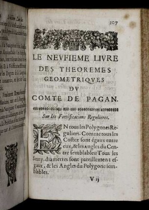 Livre IX. Sur les Fortification Régulières.