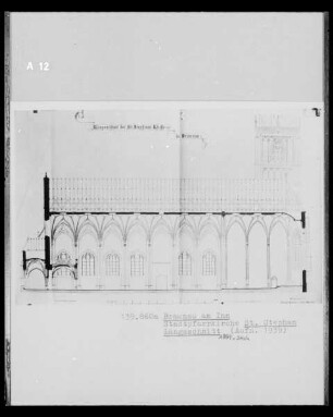 Längsschnitt der Stadtpfarrkirche Sankt Stephan