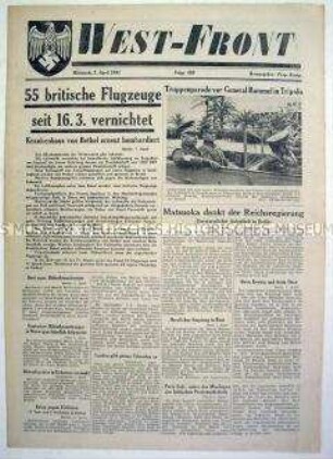 Illustrierte Kriegszeitung "West-Front" u.a. zum Luftkrieg gegen Großbritannien
