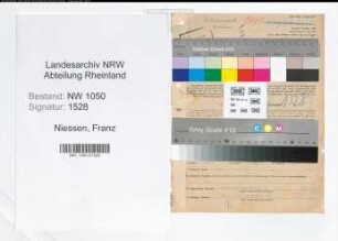 Entnazifizierung Franz Niessen , geb. 01.07.1890 (Lehrer)