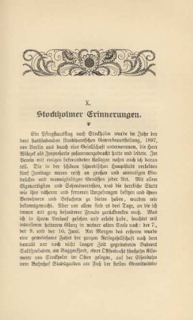 X. Stockholmer Erinnerungen