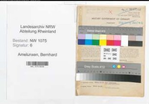 Entnazifizierung Bernhard Amelunxen , geb. 04.11.1892 (Rentmeister)