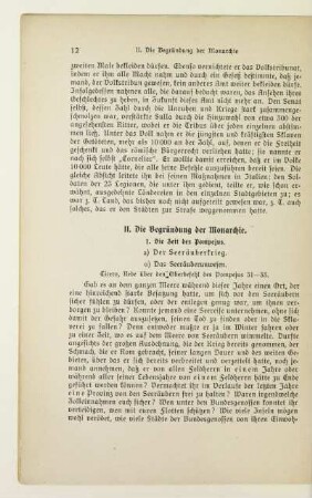 II. Die Begründung der Monarchie