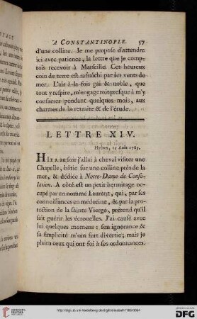 Lettre XIV