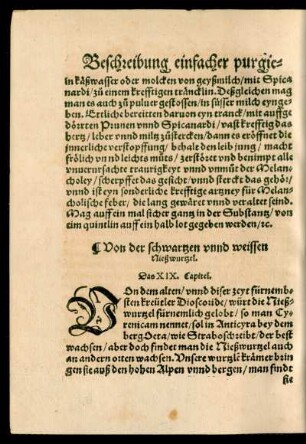 Von der schwartzen unnd weissen Nießwurtzel. Das XIX. Capitel.