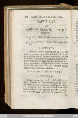 Caput LVI. De Crimine Residui, Eiusque Poena.