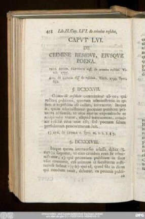 Caput LVI. De Crimine Residui, Eiusque Poena.