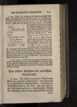 Von höhern Aufgaben der practischen Rechenkunst.