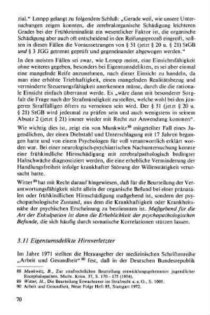 3.11. Eigentumsdelikte Hirnverletzter