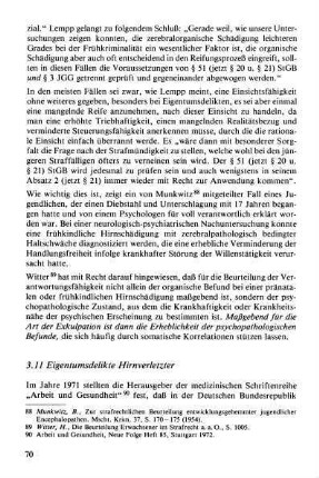 3.11. Eigentumsdelikte Hirnverletzter