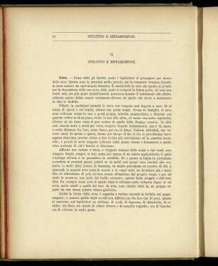 II. Sviluppo E Metamorfosi.