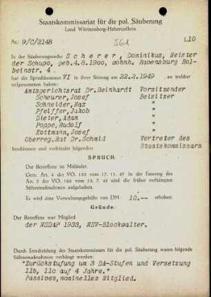 Scherer, Dominikus