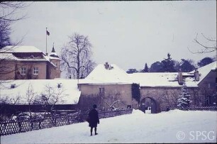 Berlin, Jagdschloss Grunewald im Winter.