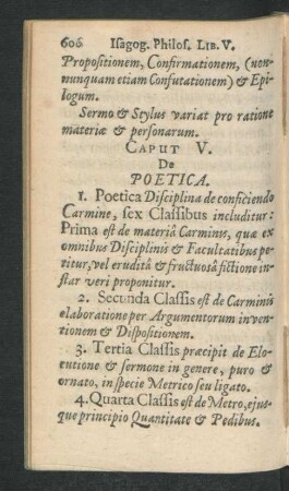 Caput V. De Poetica.