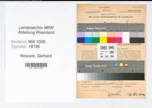 Entnazifizierung Gerhard Nowack, geb. 20.11.1902 (Bauunternehmer)