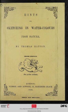 Hints For Sketching In Water-Colours From Nature