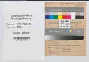 Entnazifizierung Johann Sieger, geb. 14.01.1897 (Kontrolleur)