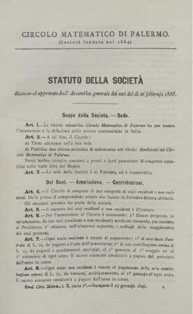 Statuto della società.
