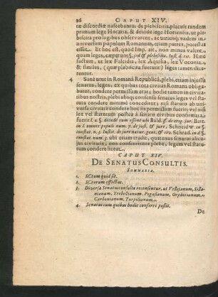 Caput XIV. De Senatus Consultis.